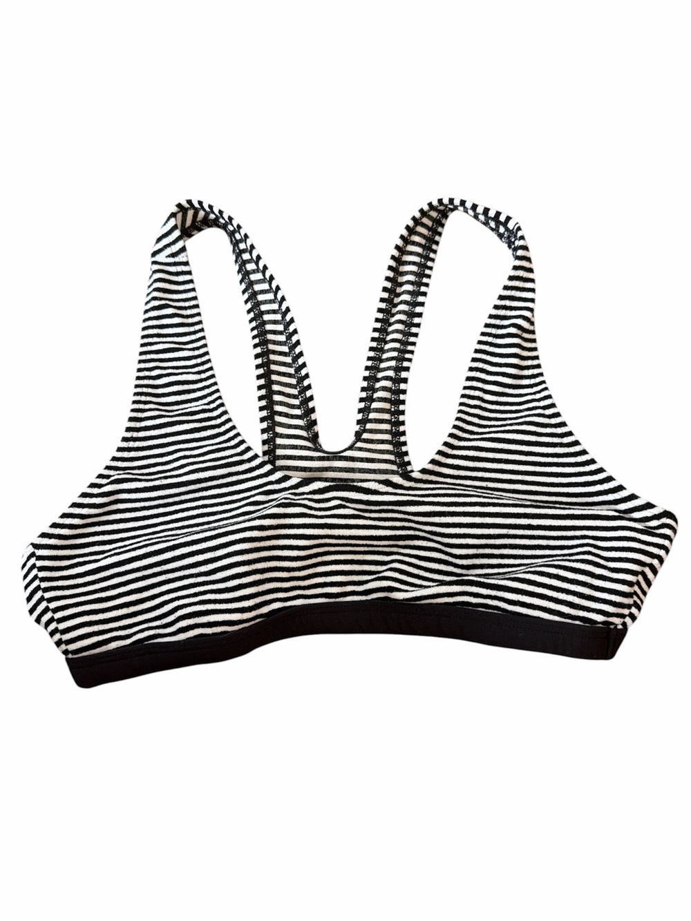 Fashion Nova Black & White Striped Racerback 90s Bralette M